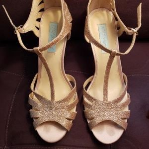 Blue by Betsey Johnson Gold Heels